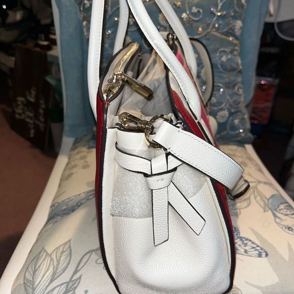 Kate Spade Striped Leather Satchel Crossbody - Picture 14 of 16